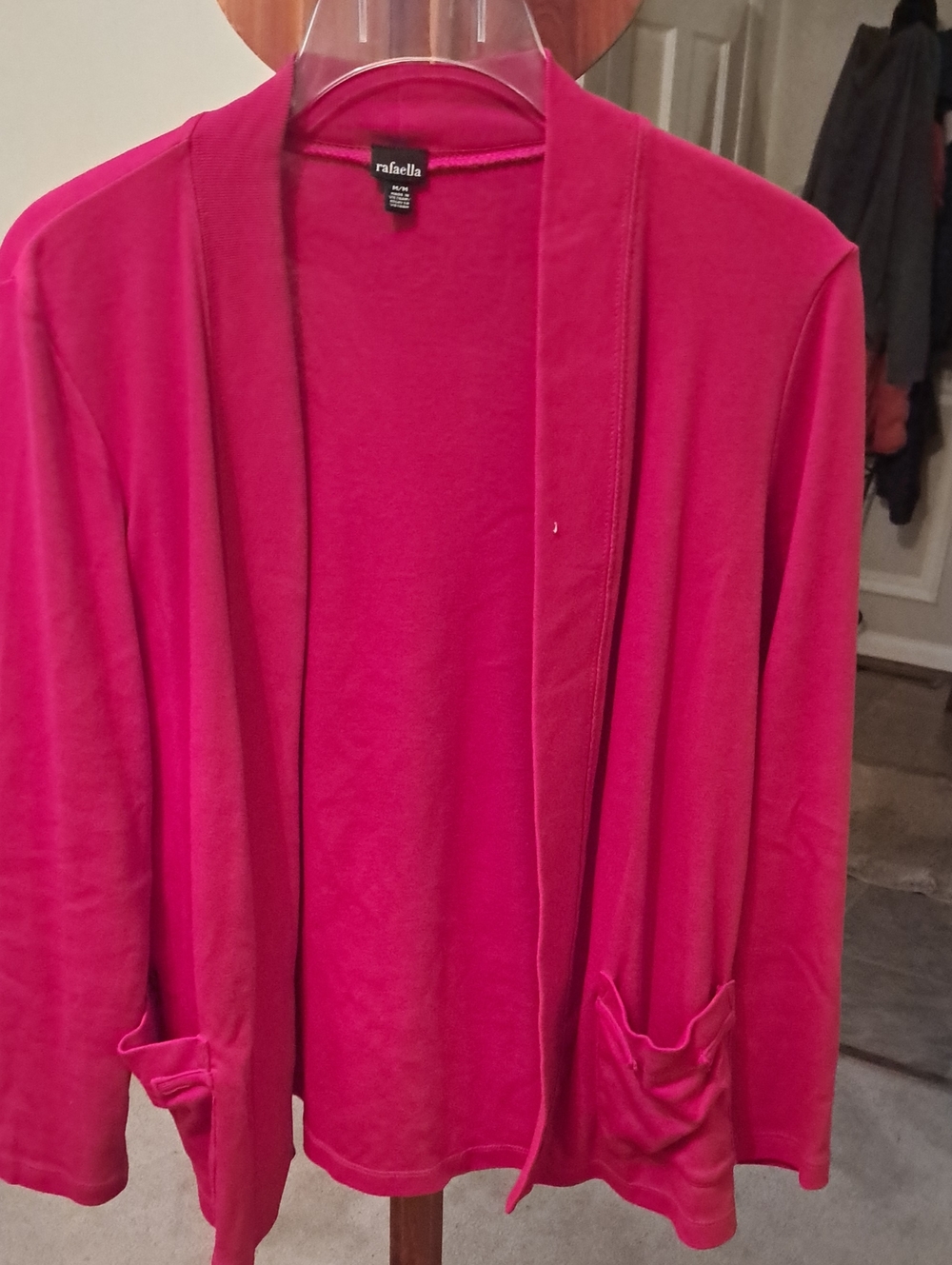 Rafaella Hot Pink Open-Front Cardigan